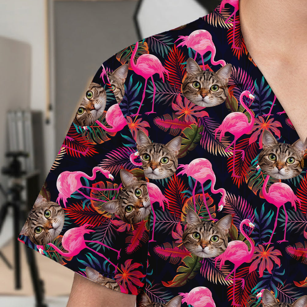 Custom Photo Cat Hawaiian Shirt, Personalized Pet Aloha Shirt, Family Matching Summer Outfit THUC99