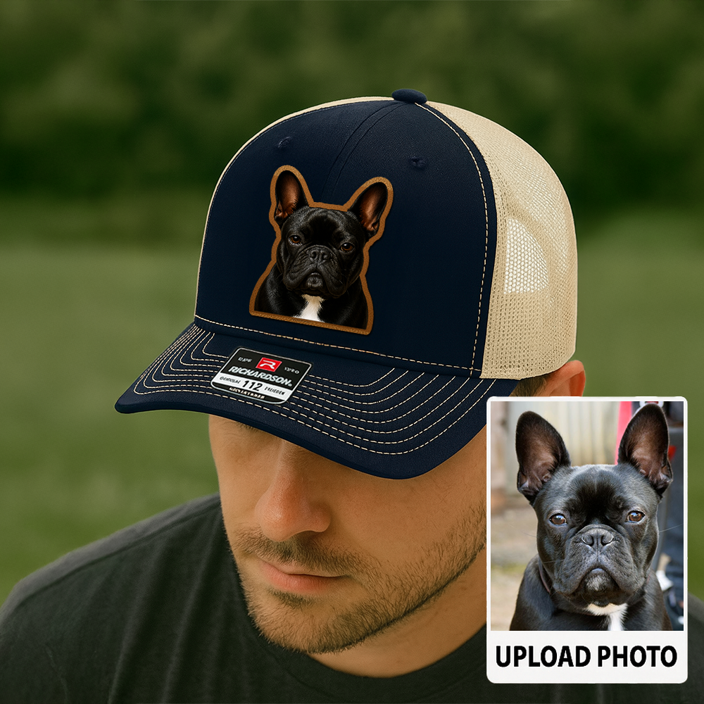Custom Pet Printed Leather Hat – Unique Trucker Cap with Your Pet's Picture – Personalized Dog Gift TH997
