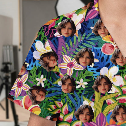 Custom Photo Face Hawaiian Shirt, Personalized Tropical Vacation Shirt, Family Matching Outfit THUC99