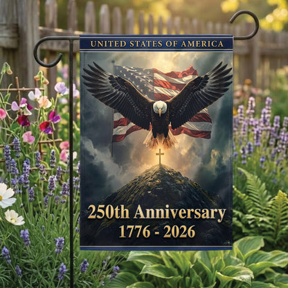 Faith and Freedom American Flag, Patriotic USA Garden Flag, Independence Day 4th of July Outdoor Decor Gift For Dad