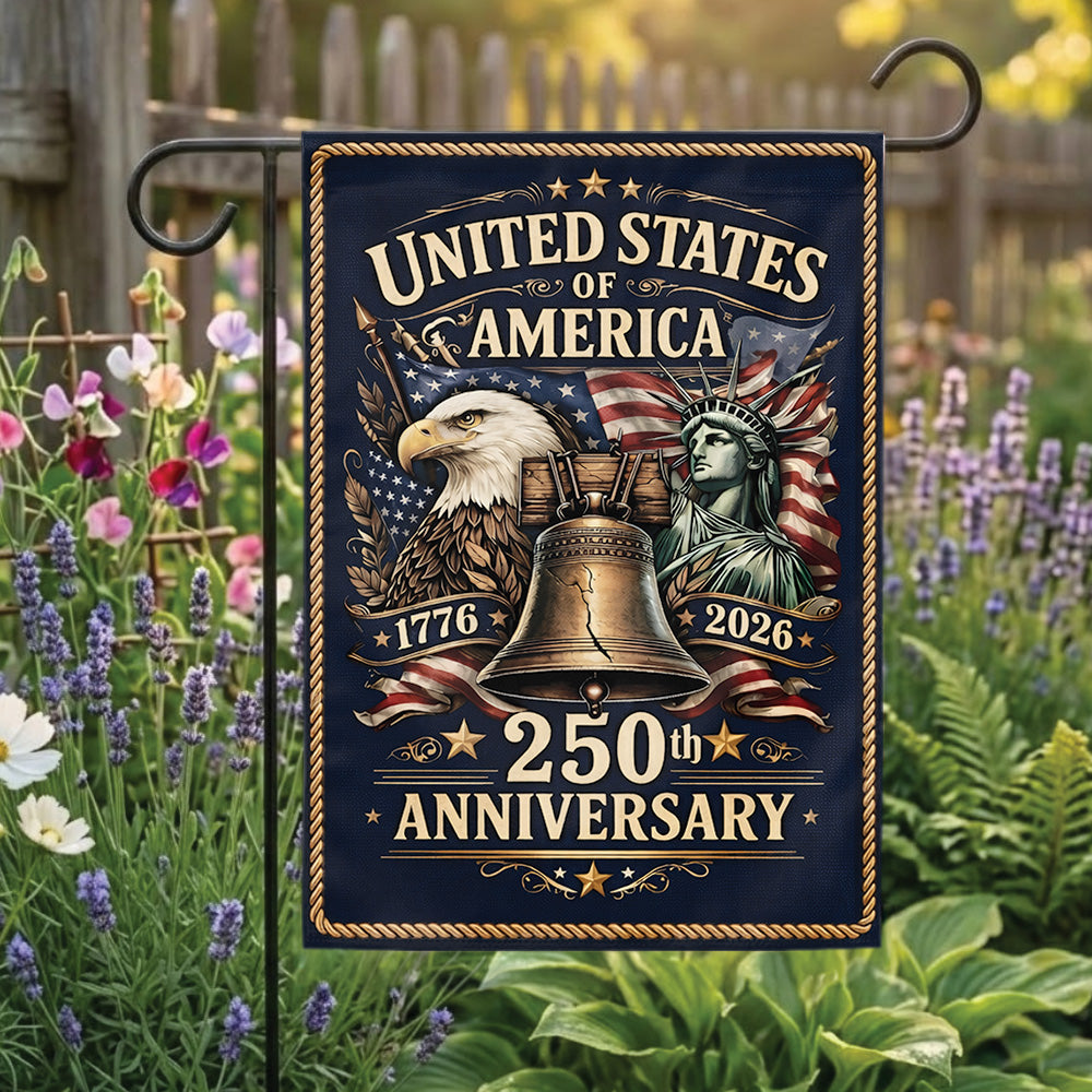 USA 250th Anniversary Flag 1776-2026, Patriotic American Flag Decor, Independence Day 4th of July Outdoor Garden Flag
