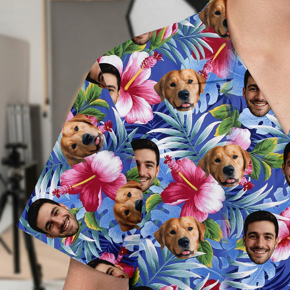 Personalized Dog & Cat Hawaiian Shirt, Custom Pet Summer Shirt, Matching Family Vacation Gift THUC99