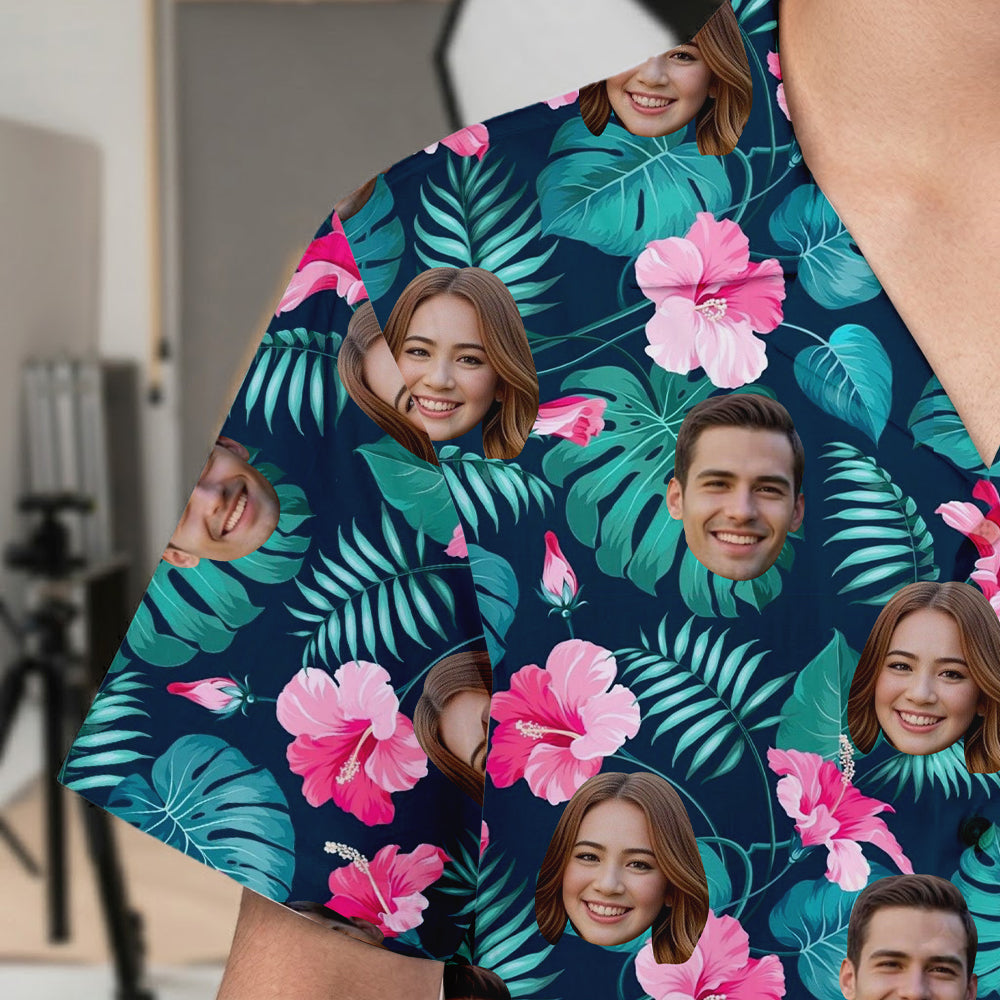 Custom Photo Family Hawaiian Shirt, Personalized Tropical Vacation Shirt, Family Matching Outfit THUC99