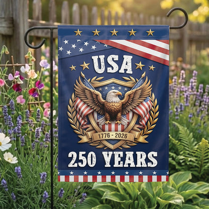 250th Anniversary USA Patriotic Eagle Garden Flag 1776-2026, American Independence Day 4th of July Outdoor Decor Gift For Veteran