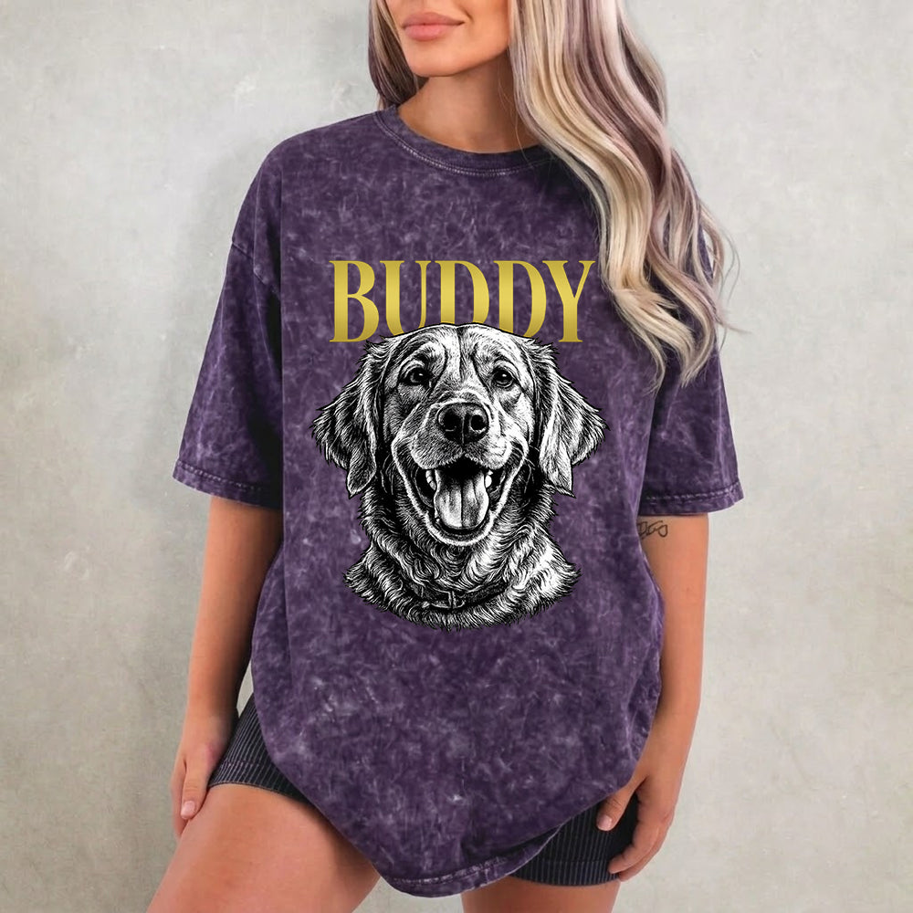 Custom Photo Dog Unisex Wash T-Shirt, Personalized Pet Lover Gift THUC99