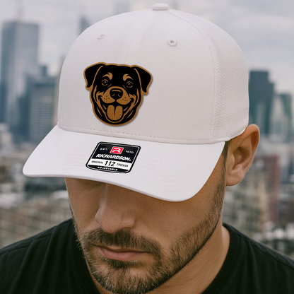 Custom Pet Photo Trucker Hat – Personalized Leather Patch Hat – Dog Portrait Gift – Custom Pet Face Hat P99A19