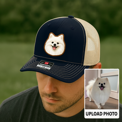 Custom Pet Printed Leather Hat – Unique Trucker Cap with Your Pet's Picture – Personalized Dog Gift TH995