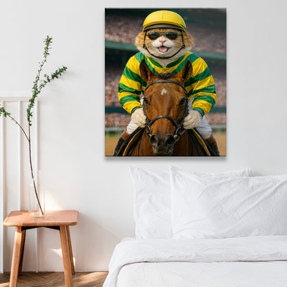 Custom Photo Jockey Horse Racing Canvas Canvas Gift For Canvas Lovers