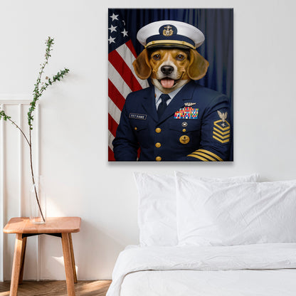 Custom Dog Photo Us Navy Canvas _ Gift For Dog Lovers
