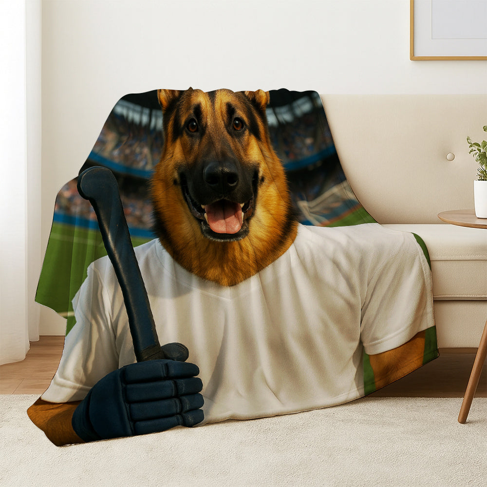 Custom Photo Field Hockey Dog BlanketGift For Dog Lovers