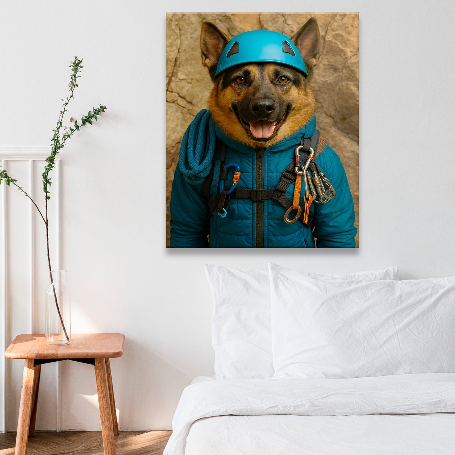 Custom Photo Climber Dog Canvas Gift For Dog Lovers