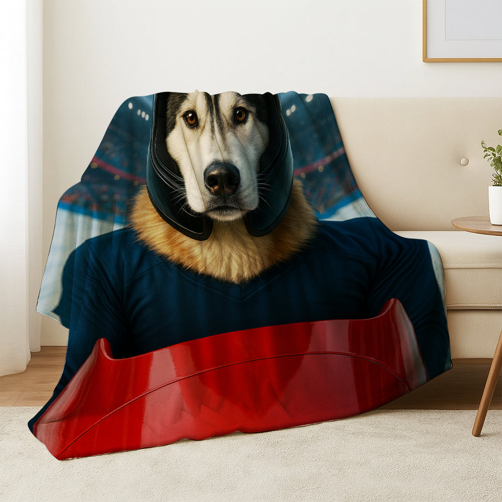 Custom Photo Bobsled Winter Race Dog BlanketGift For Dog Lovers