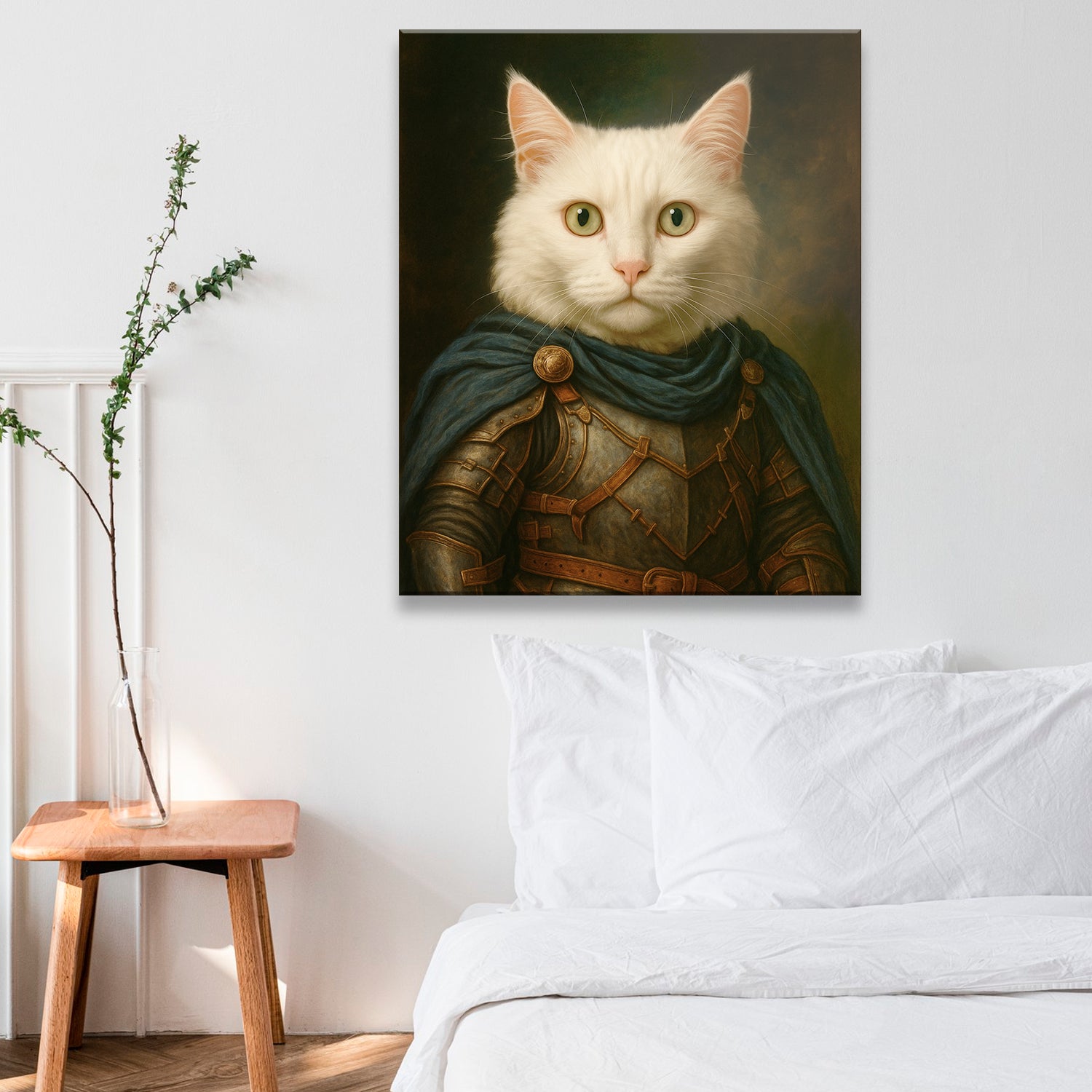 Custom Cat Photo Viking Canvas _ Gift For Cat Lovers