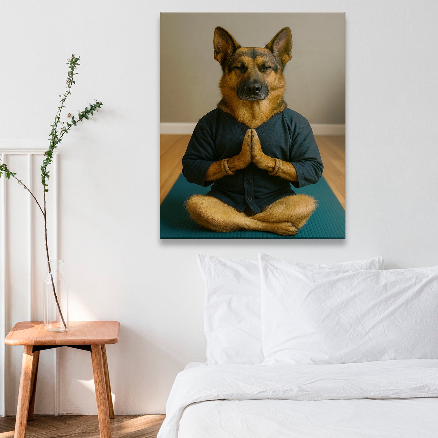 Custom Photo Yoga Dog Canvas Gift For Dog Lovers