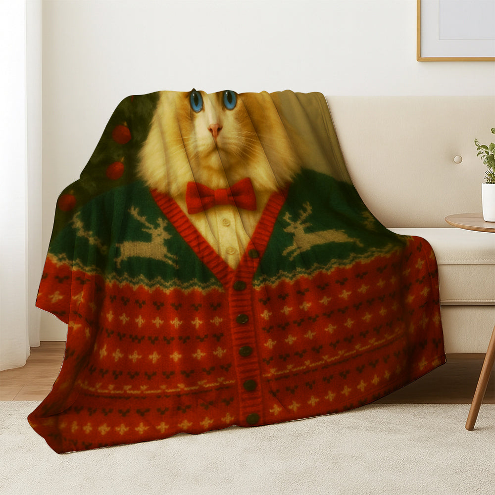 Custom Photo Christmas Dog Blanket Gift For Dog Lovers