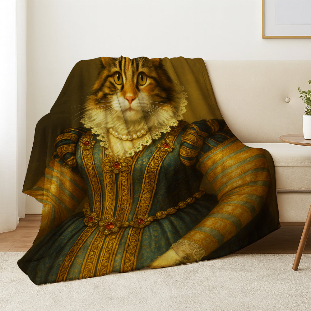 Custom Photo Sapphire Queen Cat Blanket Gift For Cat Lovers