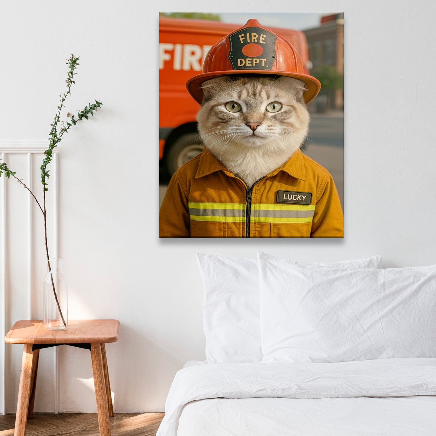 Custom Photo Fire Fighter Canvas Canvas Gift For Canvas Lovers