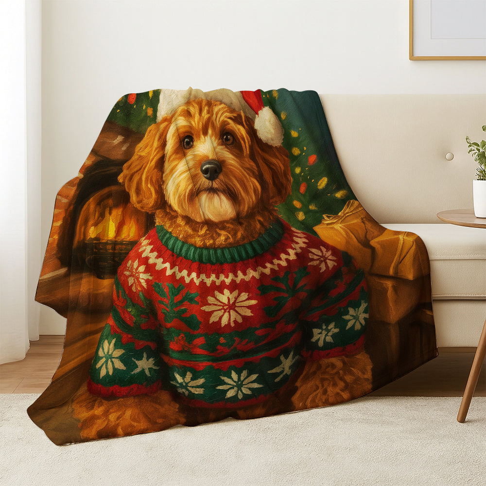 Custom Photo Dog Christmas Oufittfit Blanket Gift For Dog Lover