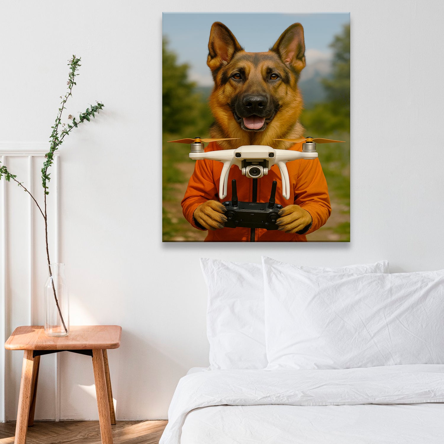 Custom Photo Drone Pilot Dog Canvas Gift For Dog Lovers