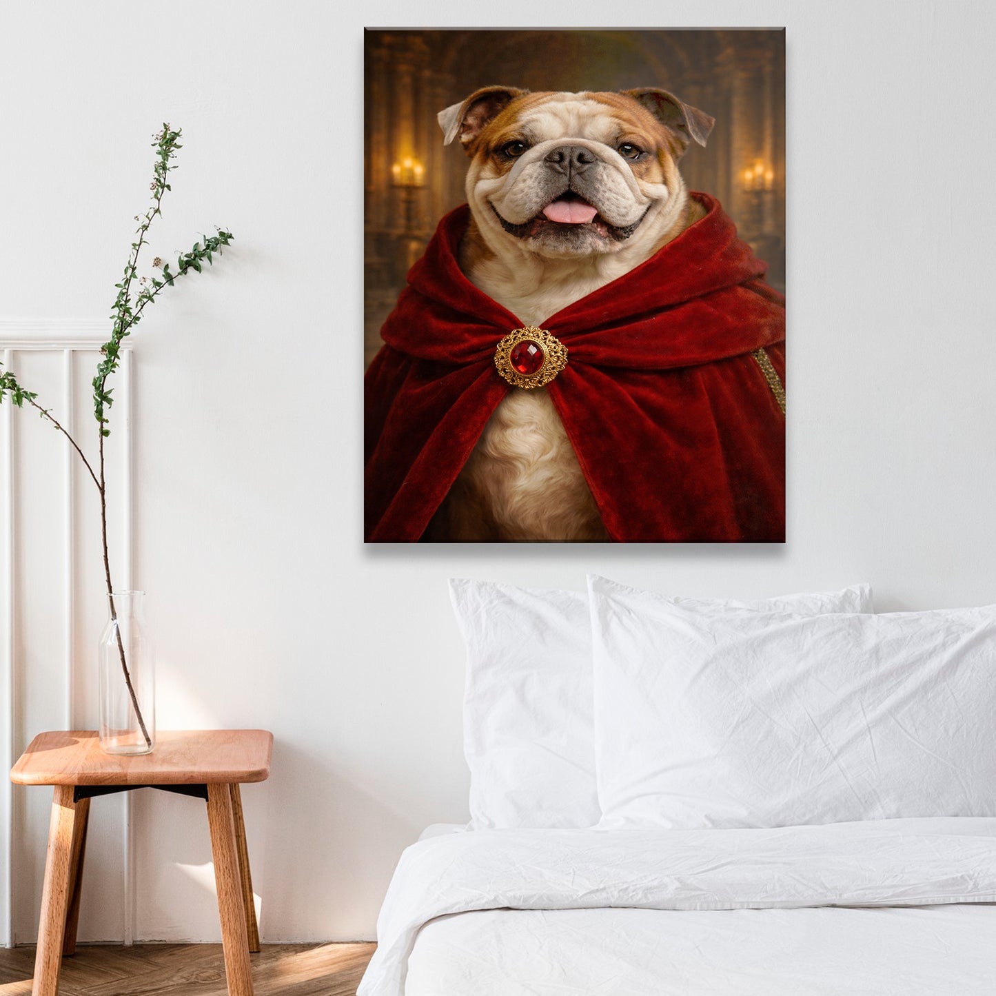 Custom Photo King Royal Dog Canvas Gift For Dog Lover