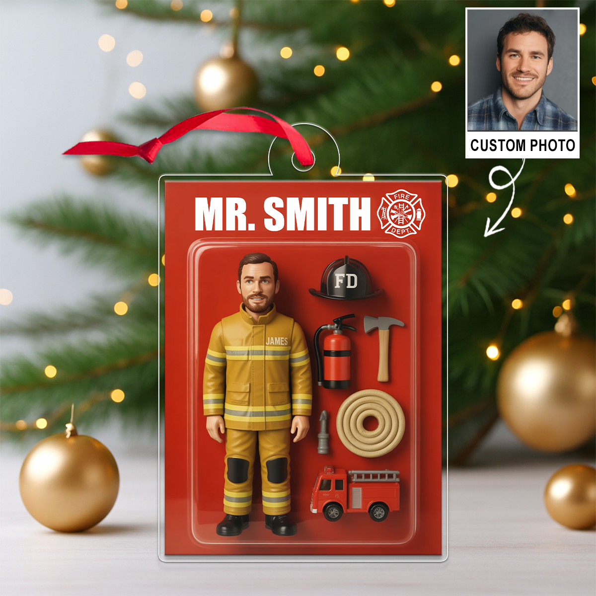 Custom Photo US Firefighter