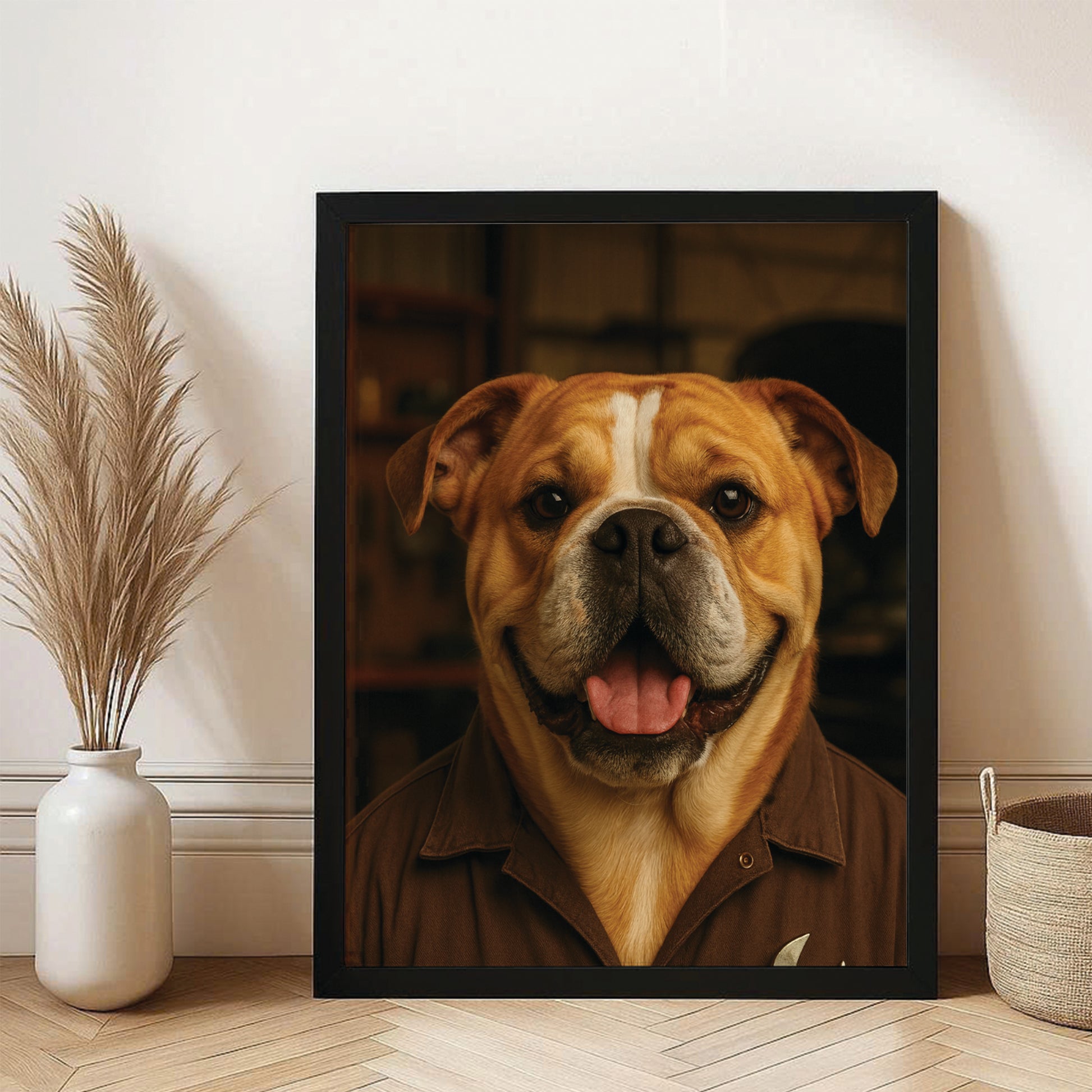Custom Photo Mechanic Dog Canvas Framed Wall Art Gift For Dog Lovers