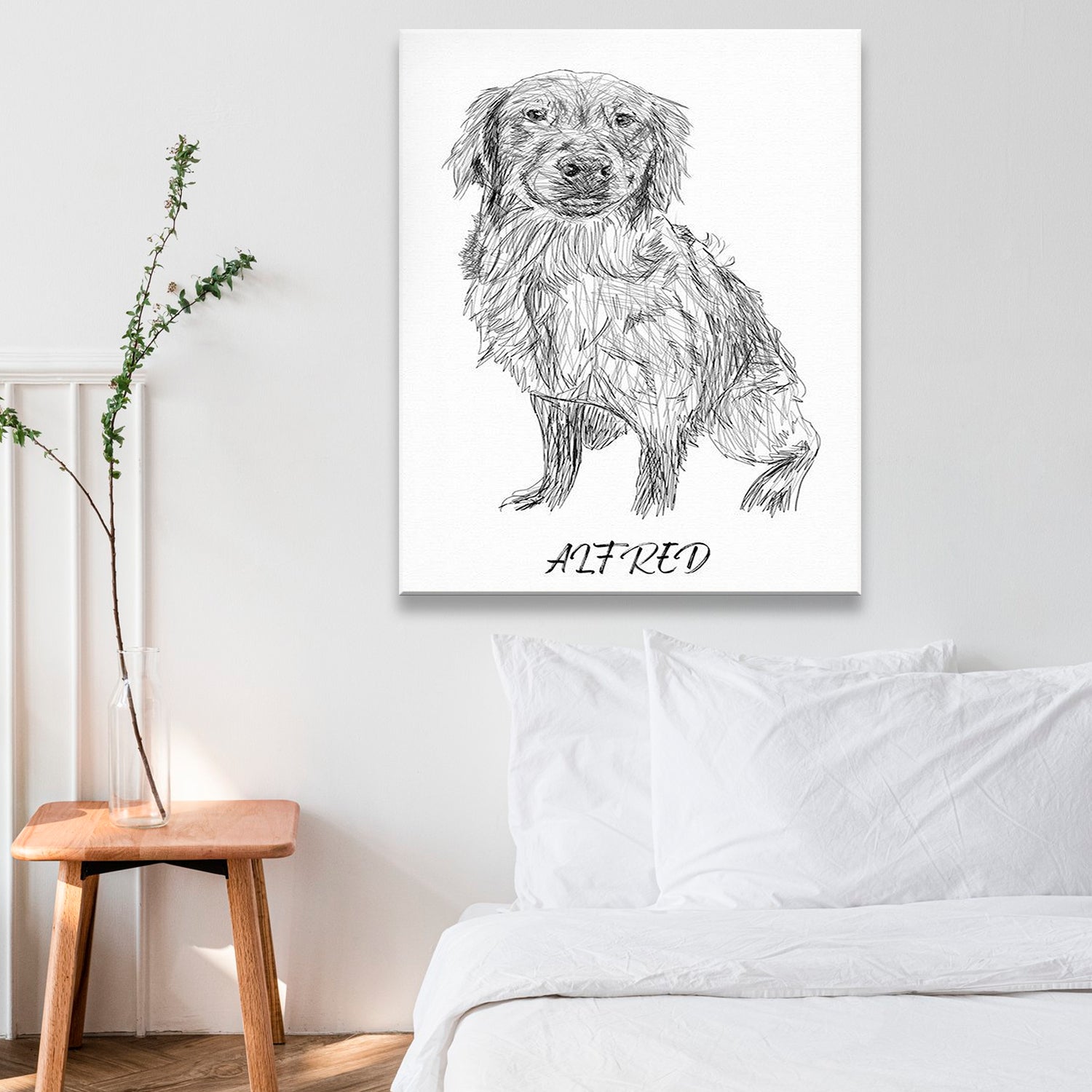 Custom Photo Dog Pencil Art