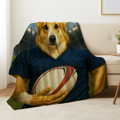 Custom Dog Rugby Sport Dog BlanketGift For Dog Lovers