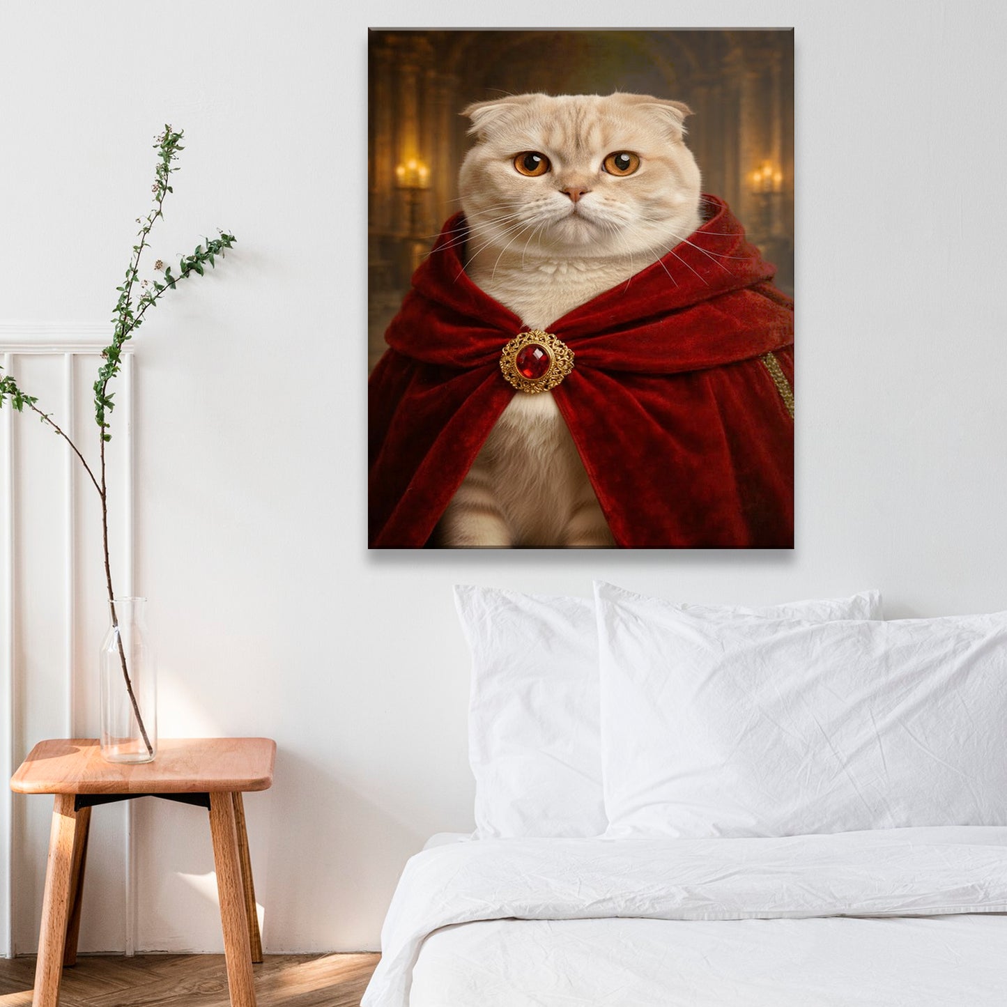 Custom Photo King Royal Cat Canvas Gift For Cat Lover