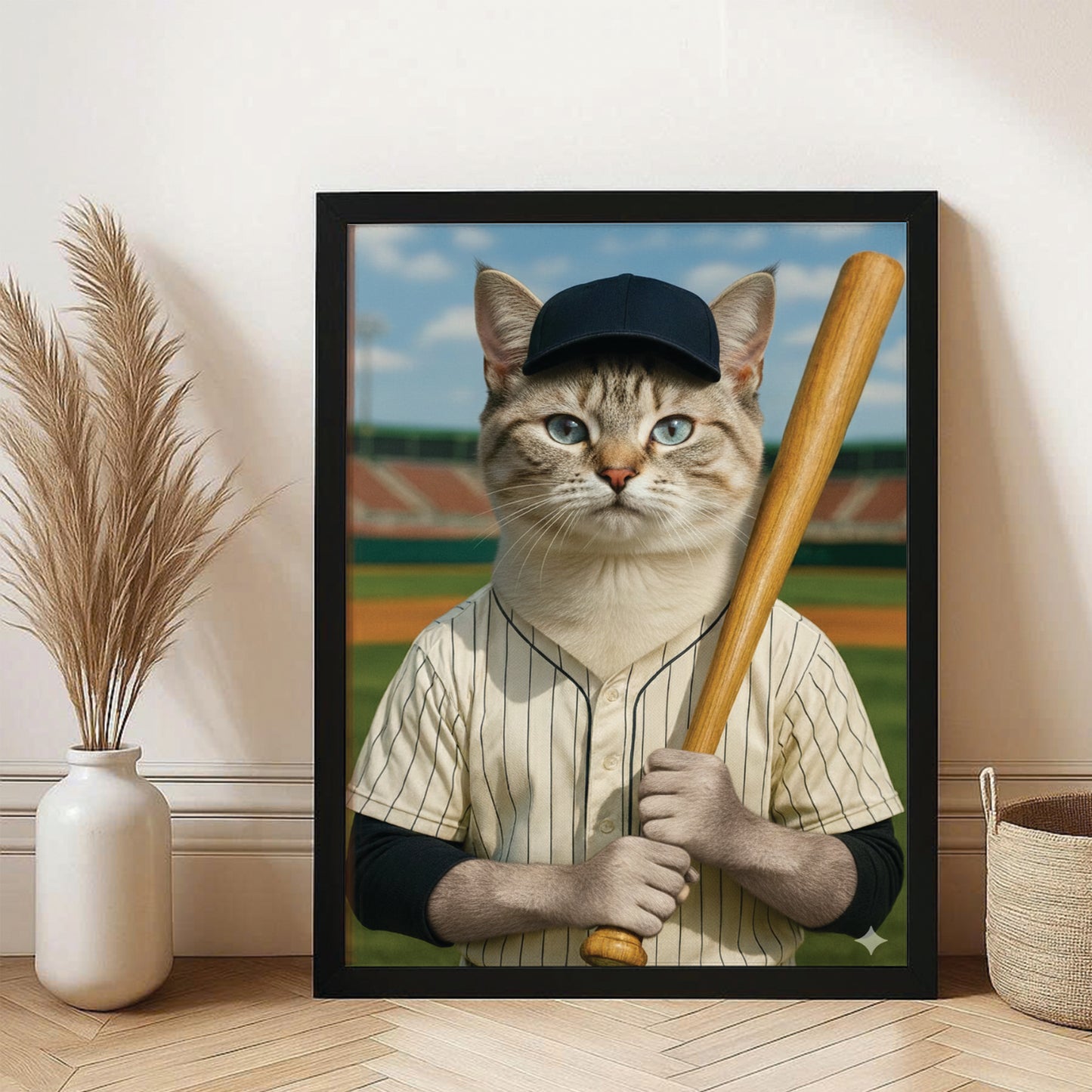Custom Photo Baseball Player Cat Gift For Cat Lovers