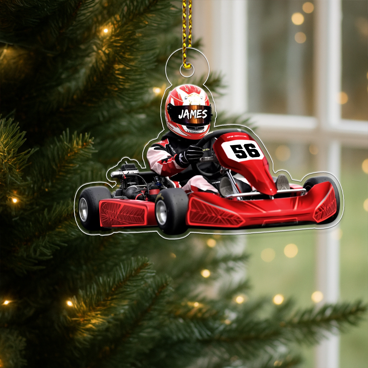 Custom Name Racing Racer Acrylic Ornament Christmas Gift