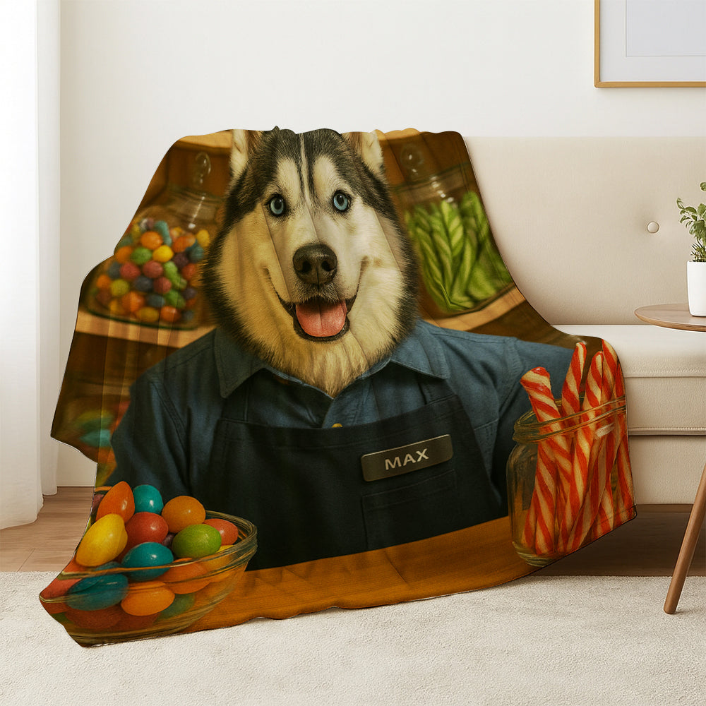 Custom Photo Candy Shop Dog BlanketGift For Dog Lovers