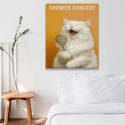 Custom Photo Cat Bathroom Style 32 Canvas Gift For Cat Lovers