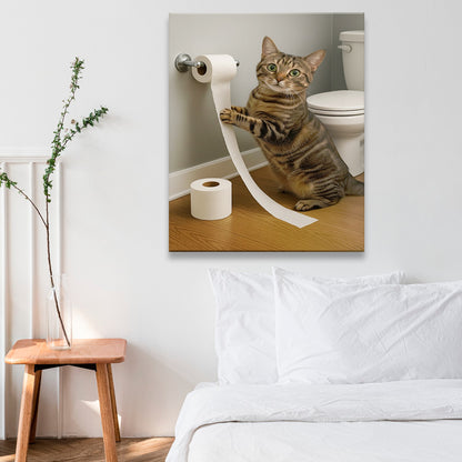 Custom Photo Cat Bathroom Style 18 Canvas Gift For Canvas