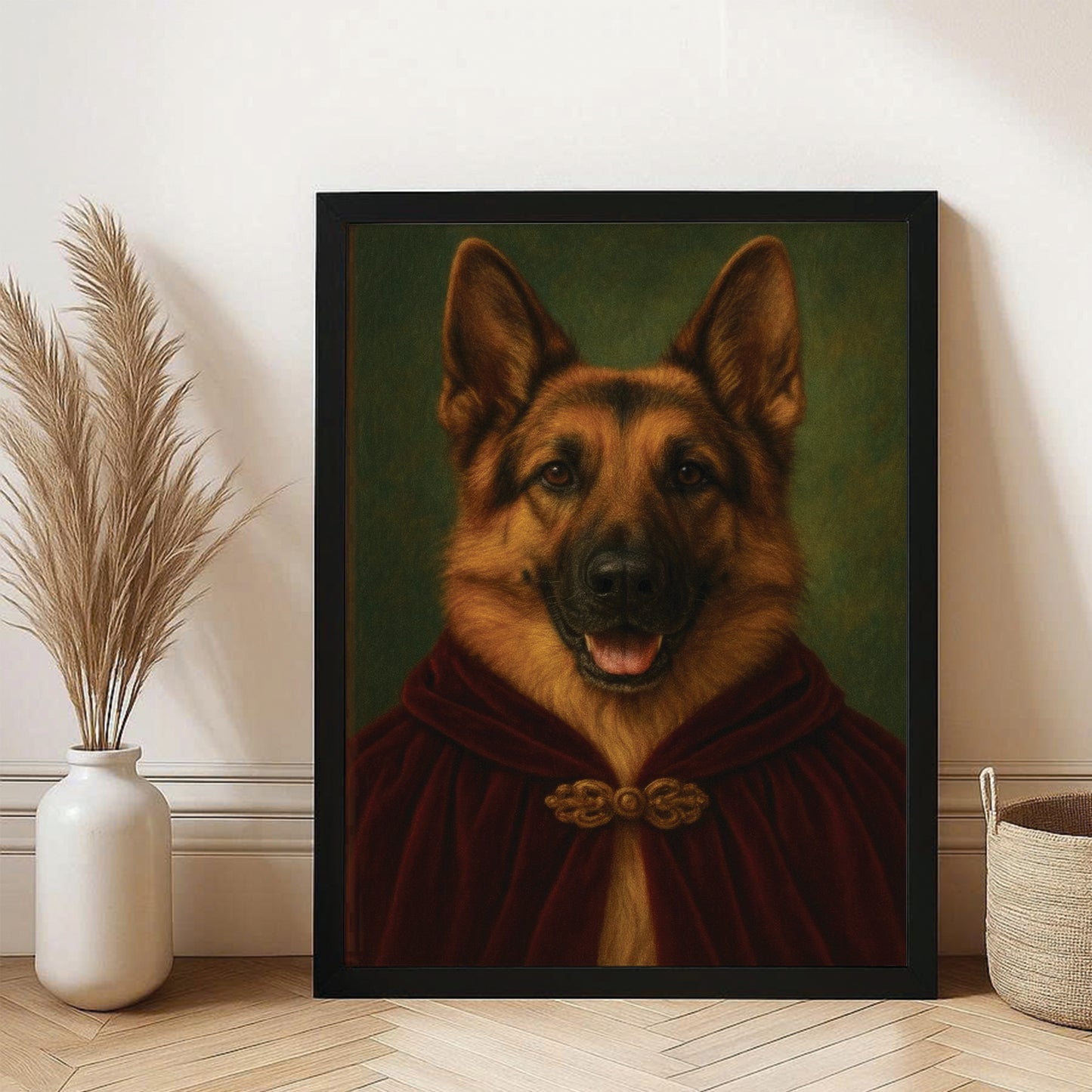 Custom Photo Dog Royal Style 08 Canvas Framed Wall Art Gift For Dog Lovers