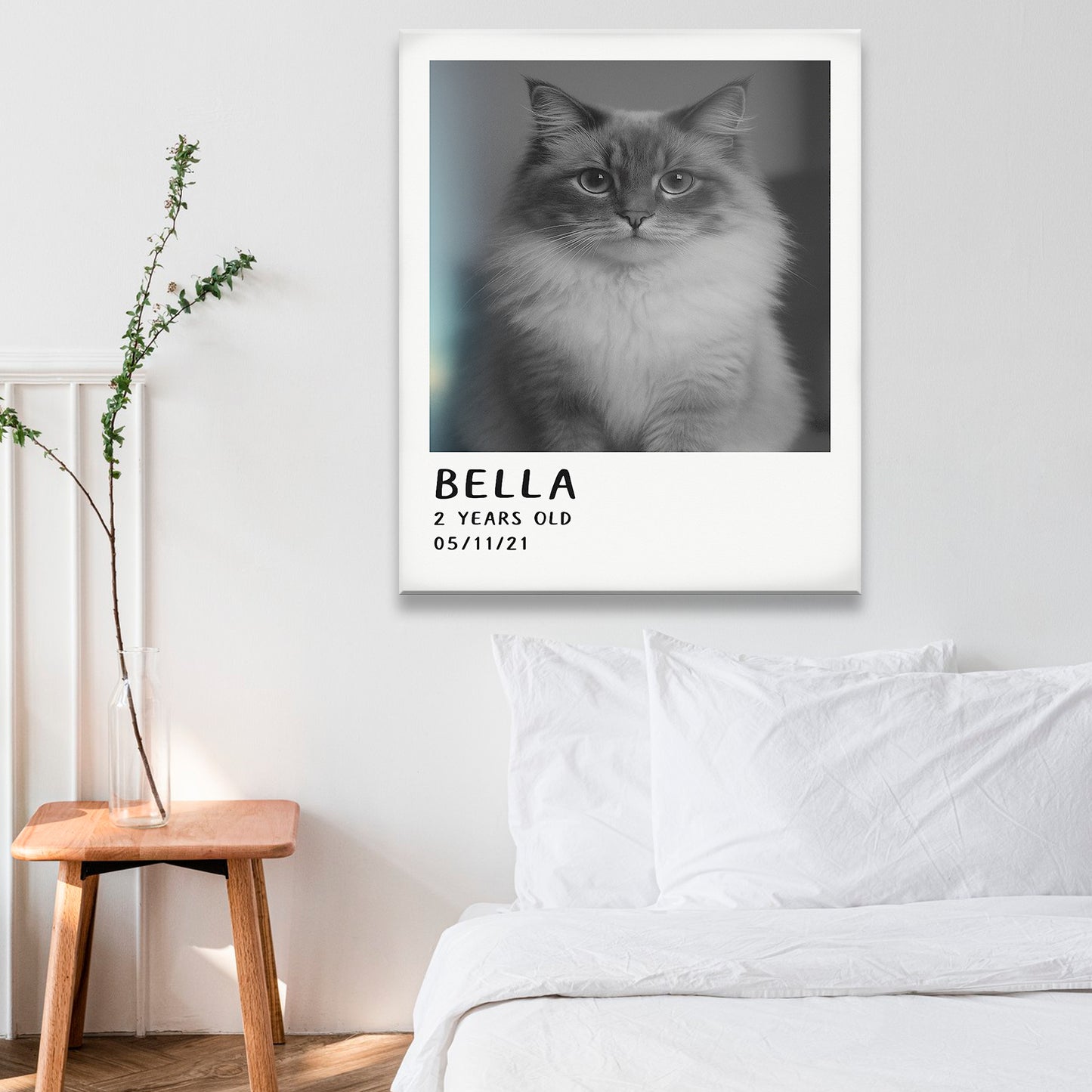 Custom Photo Polaroid Film Canvas Gift For Cat Lovers