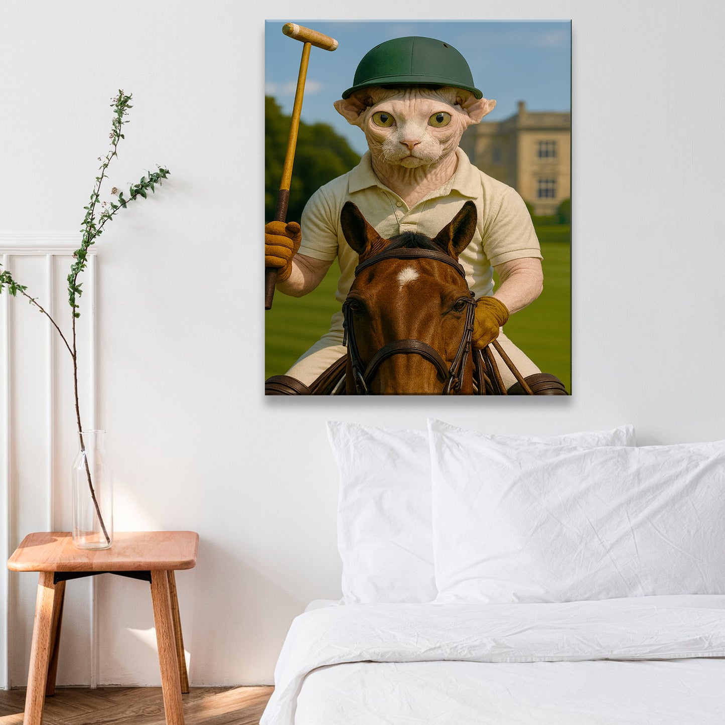 Custom Photo Polo Sport Cat Canvas Gift For Cat Lovers