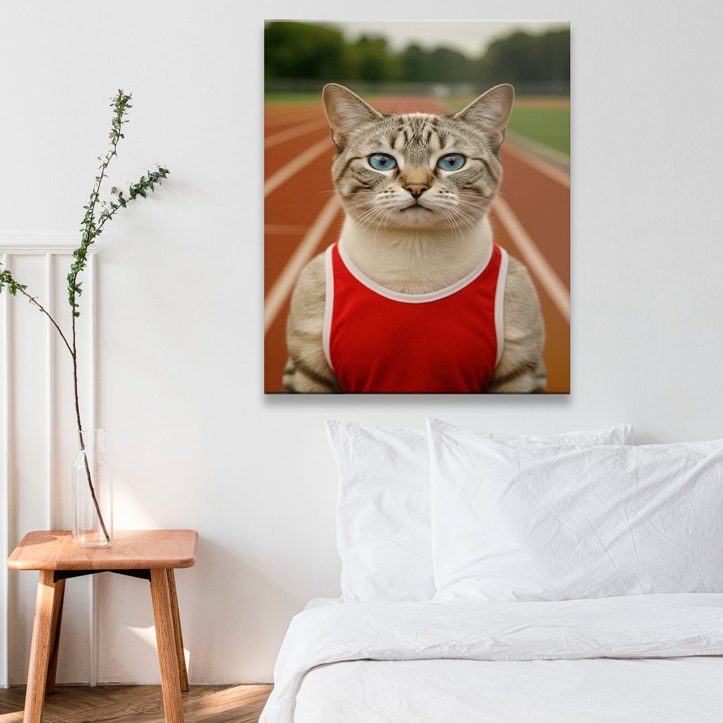 Custom Photo Runner Cat Canvas Gift For Cat Lovers