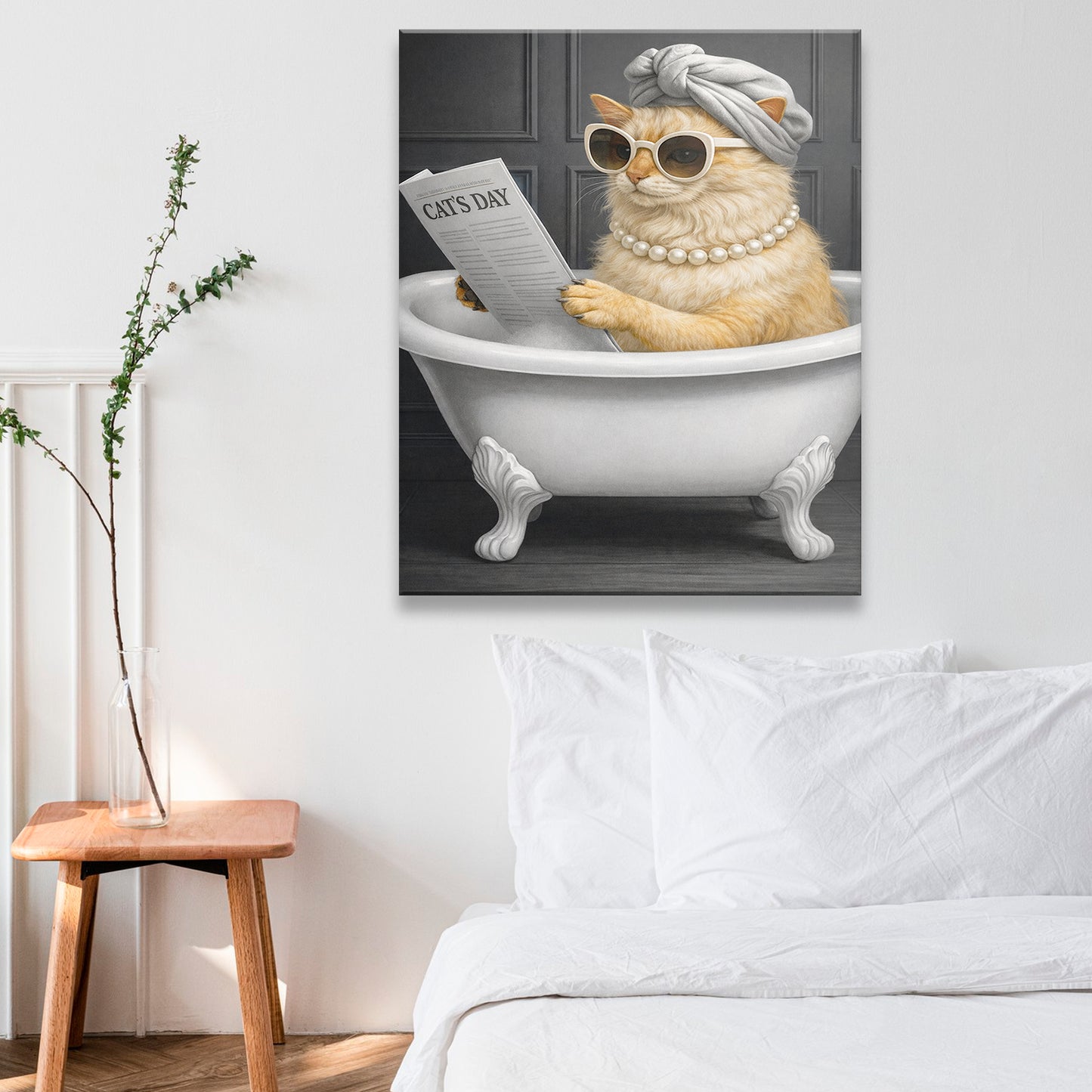 Custom Photo Cat Bathroom Style 9 Canvas Gift For Cat Lovers