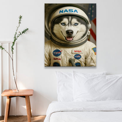 Custom Photo Astronaut Dog Canvas Gift For Dog Lovers