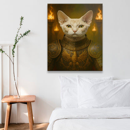 Custom Photo Cat Knight Royal Canvas Gift For Cat Lovers