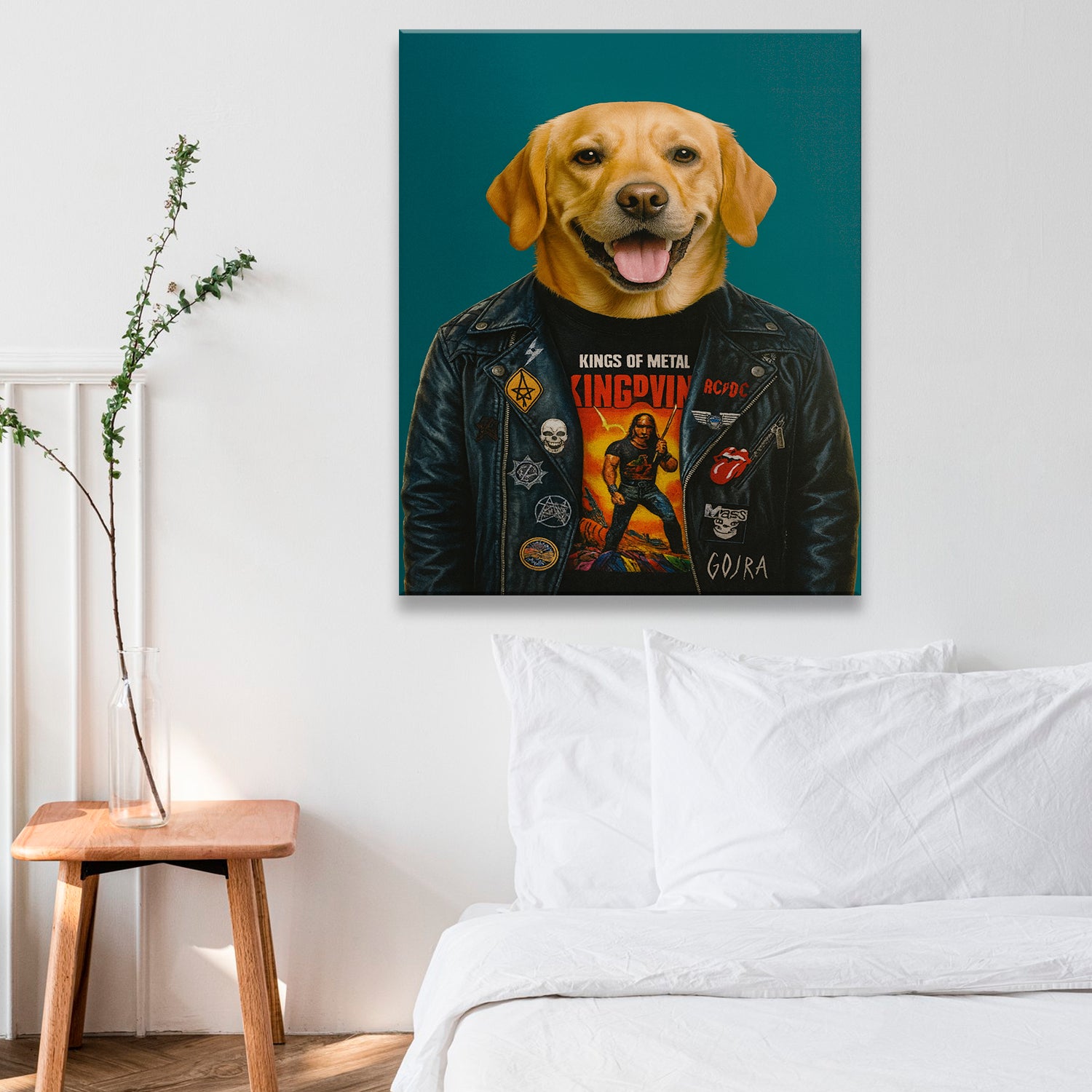 Custom Photo Dog Rock n Roll Canvas