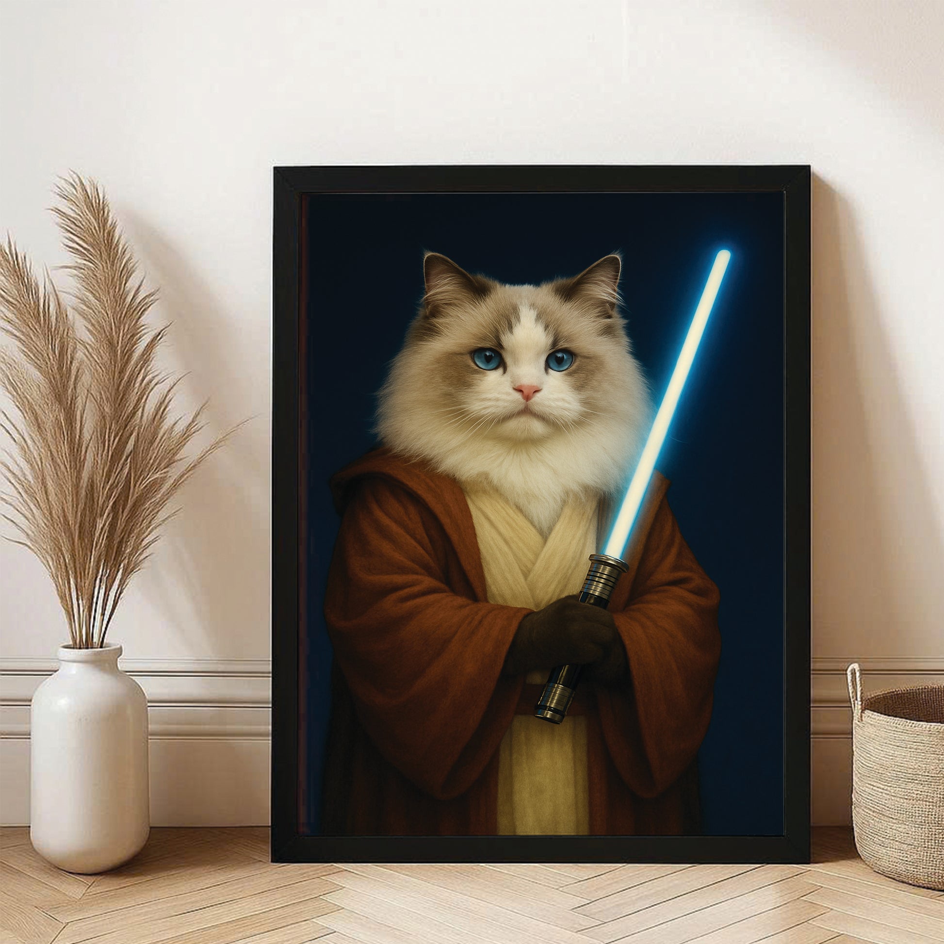 Custom Photo Master Paw Cat Canvas Framed Wall Art Gift For Cat Lovers