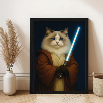 Custom Photo Master Paw Cat Canvas Framed Wall Art Gift For Cat Lovers