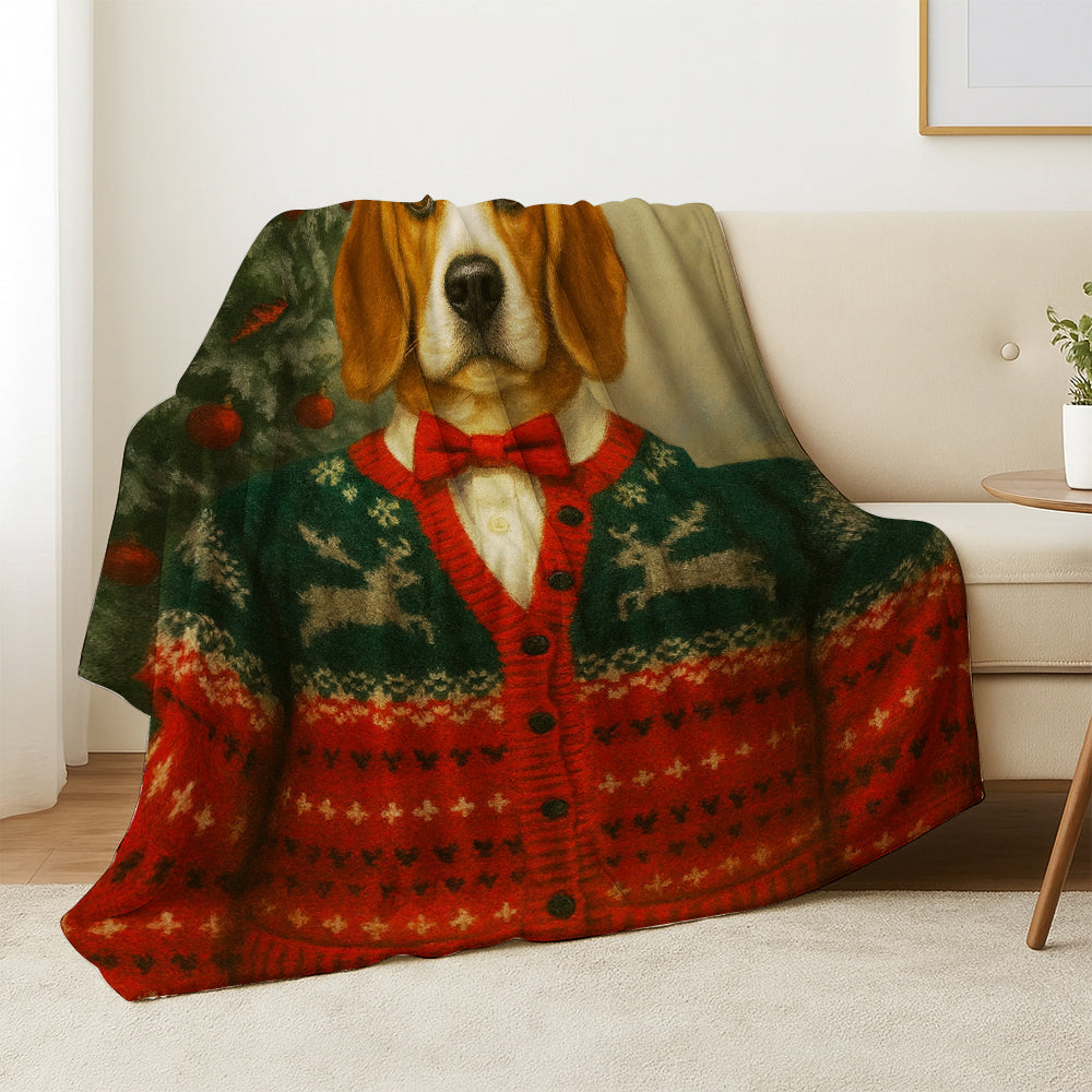 Custom Photo Christmas Dog BlanketGift For Dog Lovers
