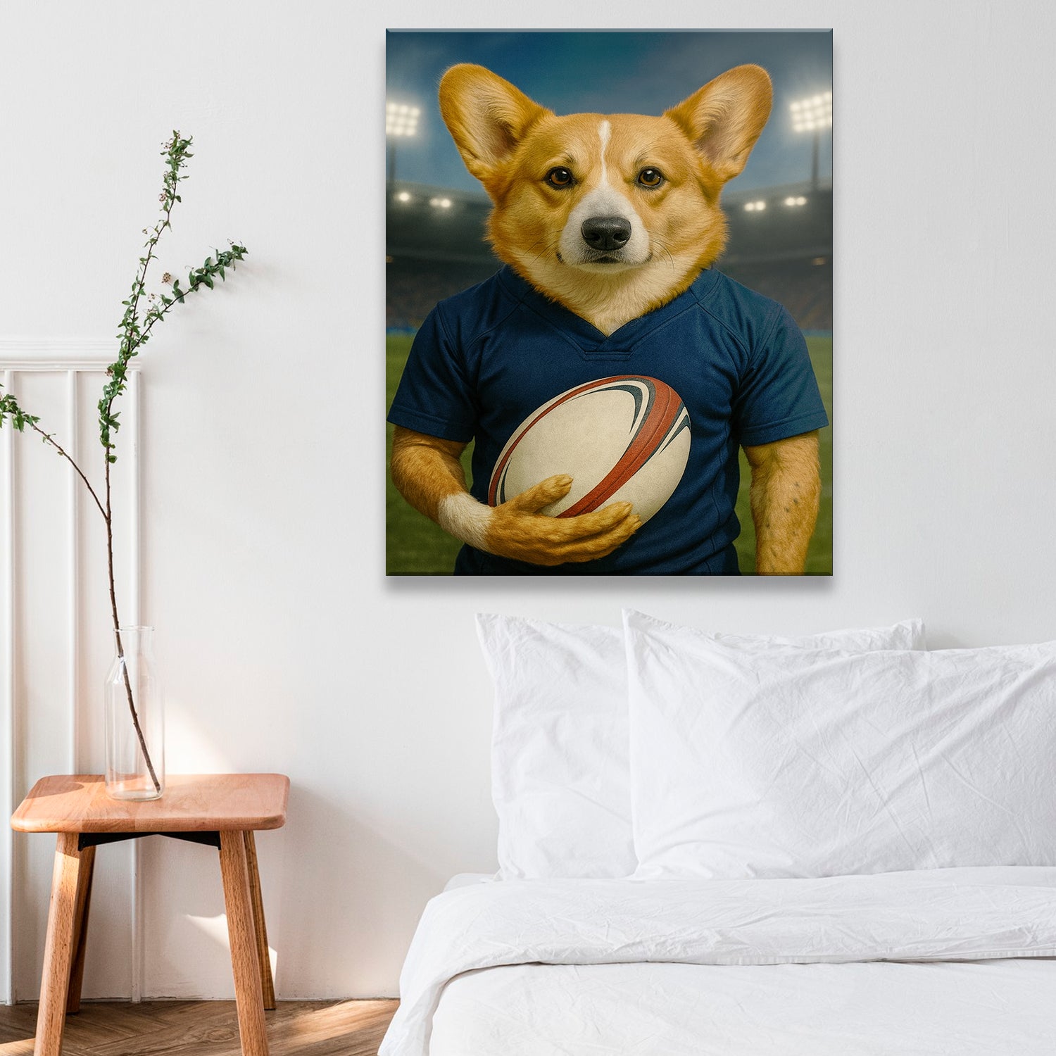 Custom Dog Rugby Sport Dog Canvas Gift For Dog Lovers