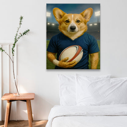 Custom Dog Rugby Sport Dog Canvas Gift For Dog Lovers
