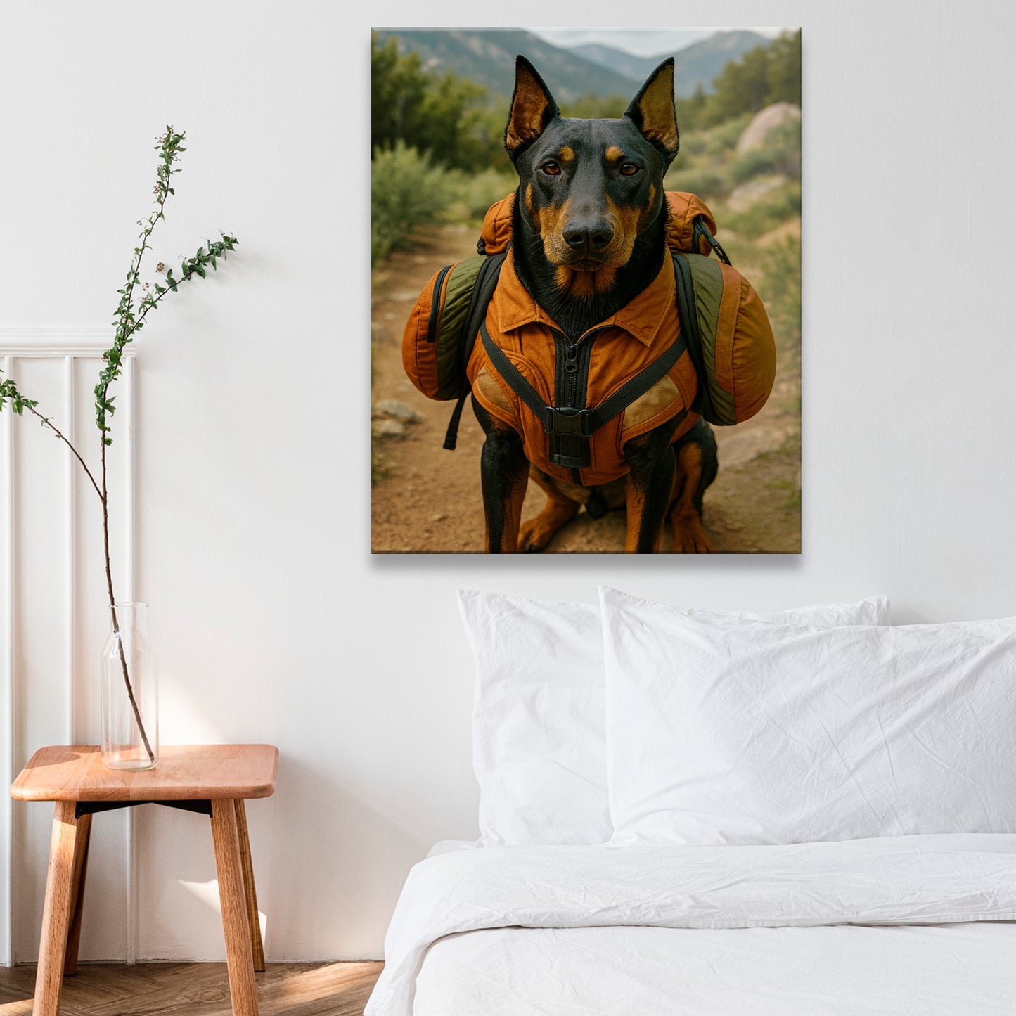 Custom Photo Backpacking Hiking Dog Canvas Gift For Dog Lovers