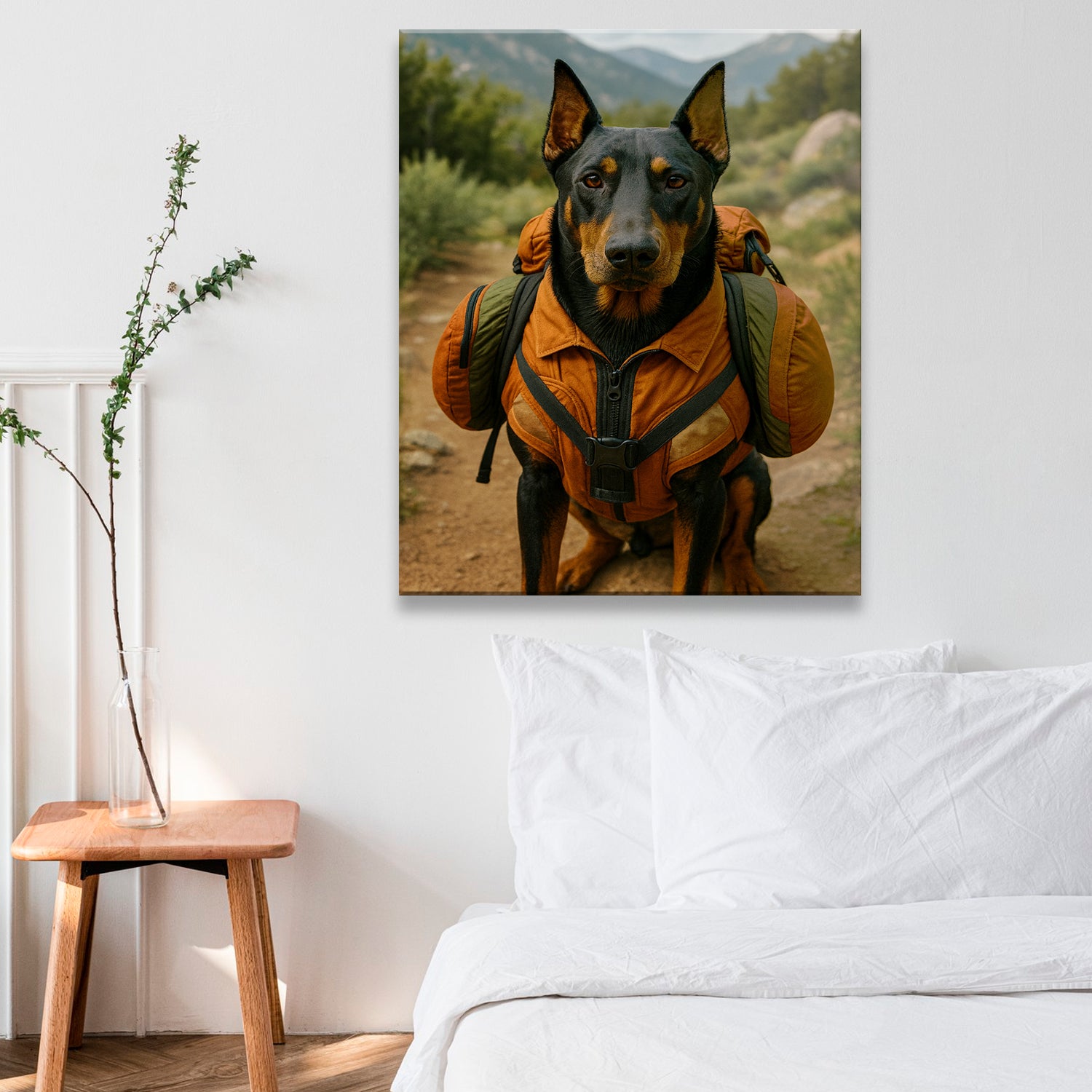 Custom Photo Backpacking Hiking Dog Canvas Gift For Dog Lovers