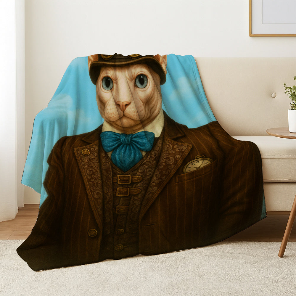 Custom Photo Pilot Cat Blanket Gift For Cat Lovers